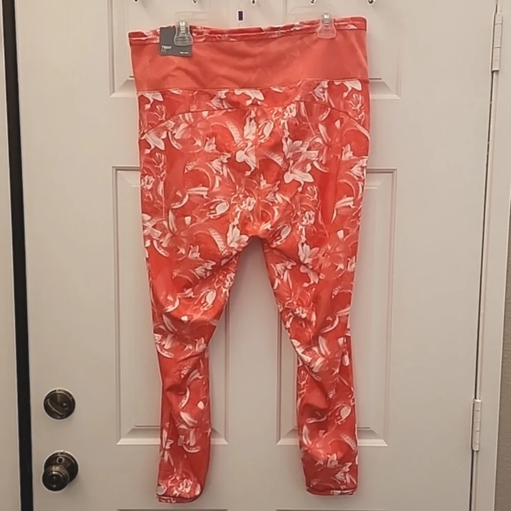 PUMA Train Untmd High-Waist 7/8 Tights Georgia Peach Fiery Coral Floral Print